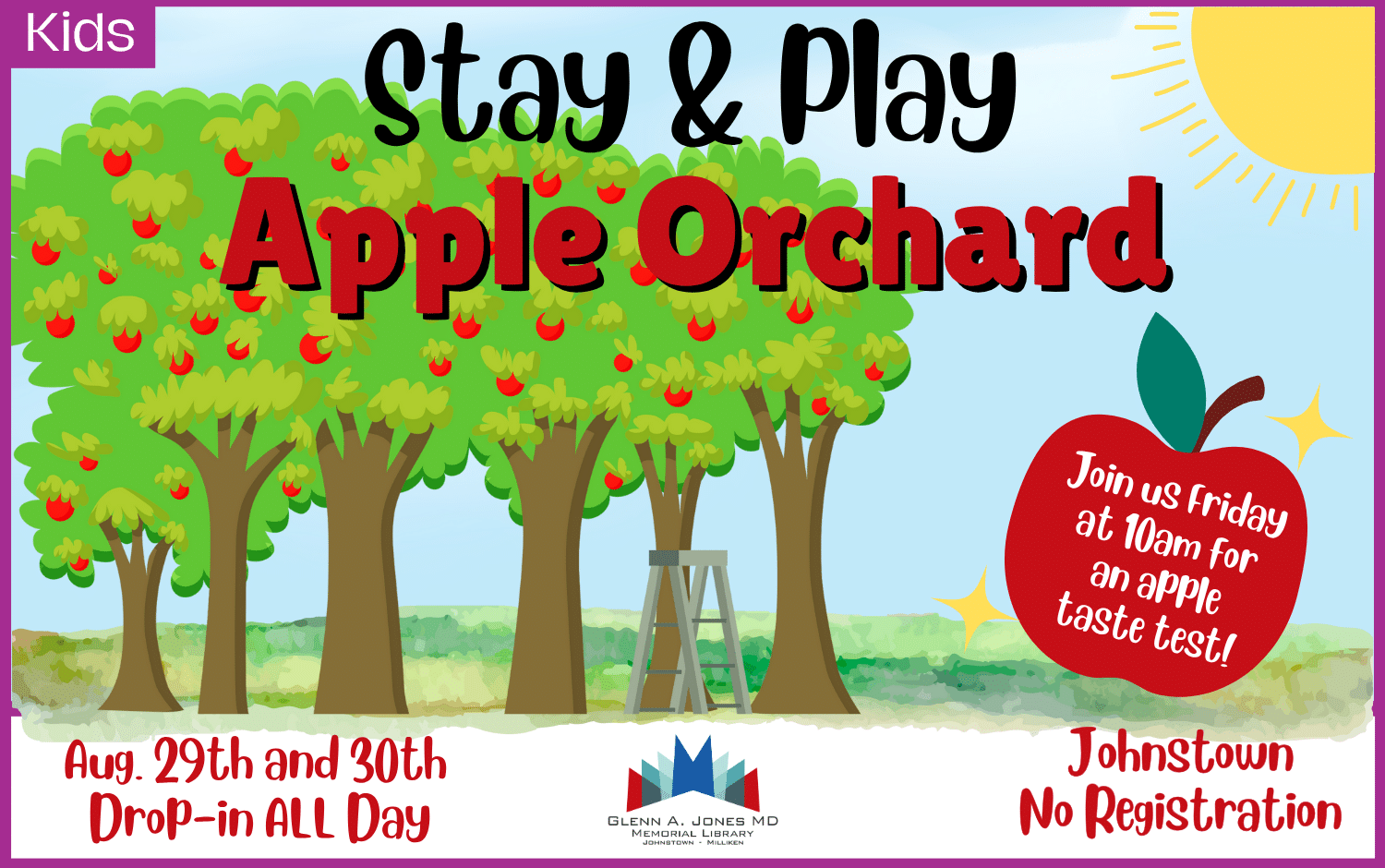 Apple Orchard Stay & Play. Friday and Saturday, August 29th-30th. in Johnstown.
