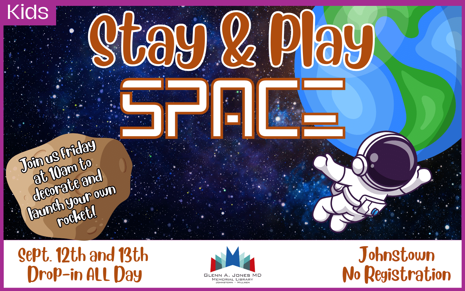Space Stay & Play. Friday and Saturday, Sept. 13th