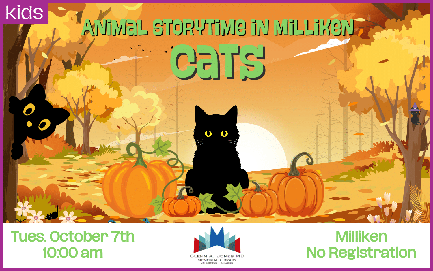 Cats Storytime in Milliken. Tuesday, October 7th @ 10am.