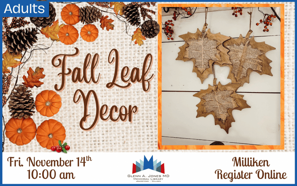 Coffee & Crafts in Milliken. November 14th @10am. Register Online.