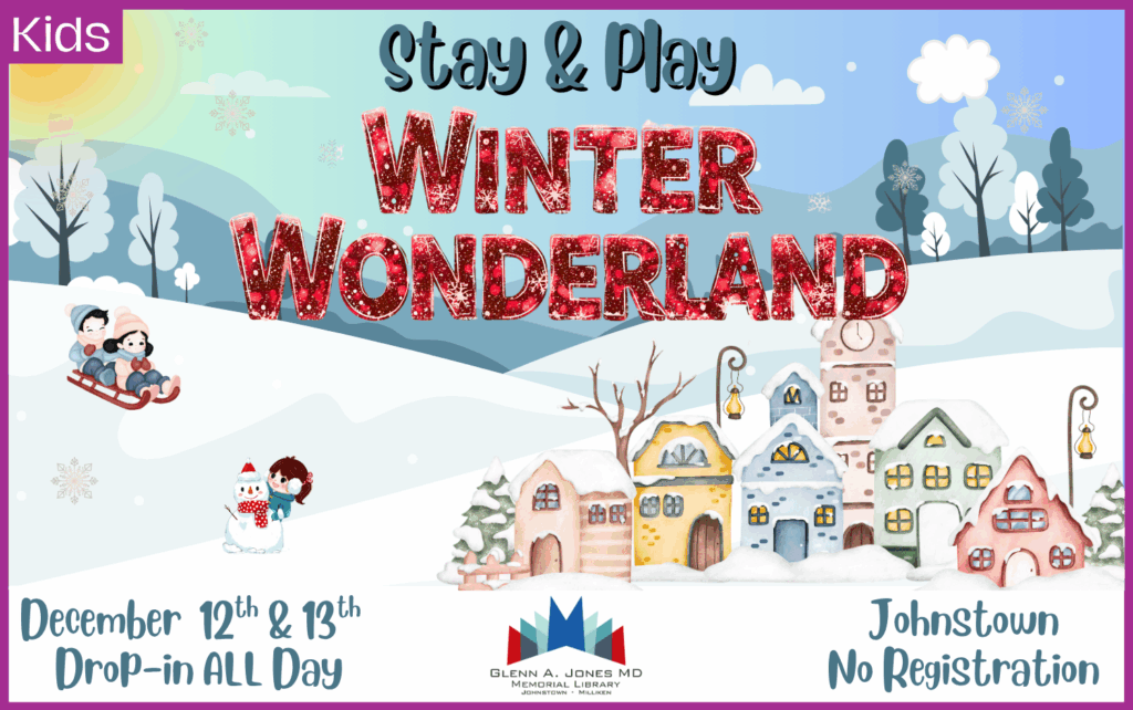Stay & Play Winter Wonderland. December 12th and December 13th. Drop-in all day, no registration