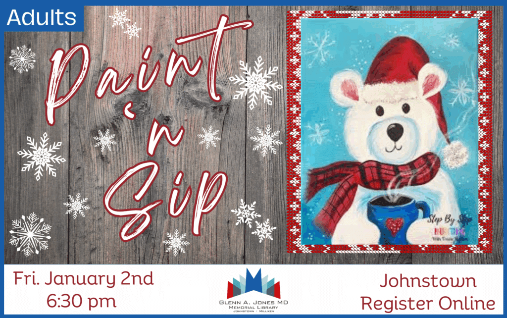 January Paint 'n Sip. January 2nd @ 6:30pm. Register Online