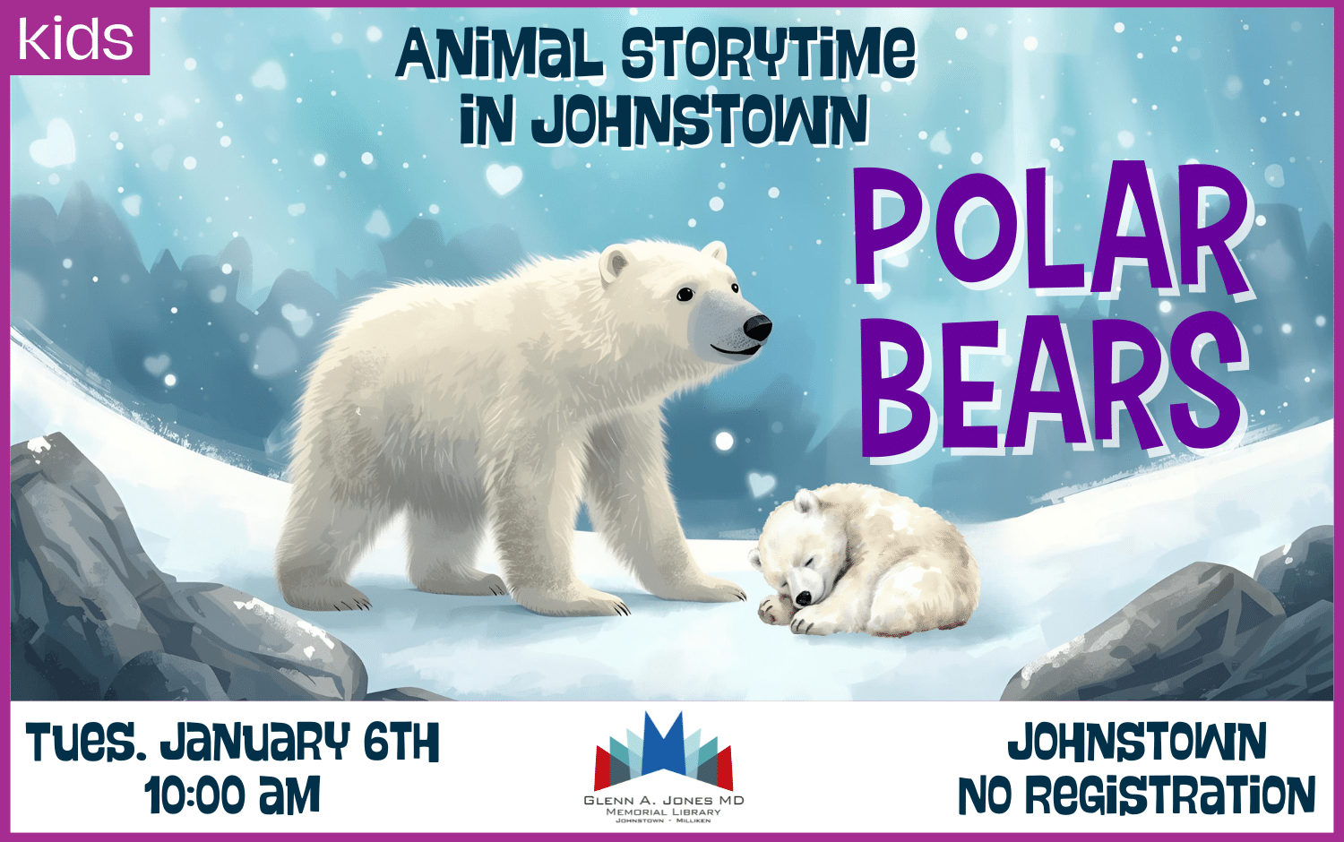 Polar Bear Storytime in Johnstown. January 6th @ 10am.