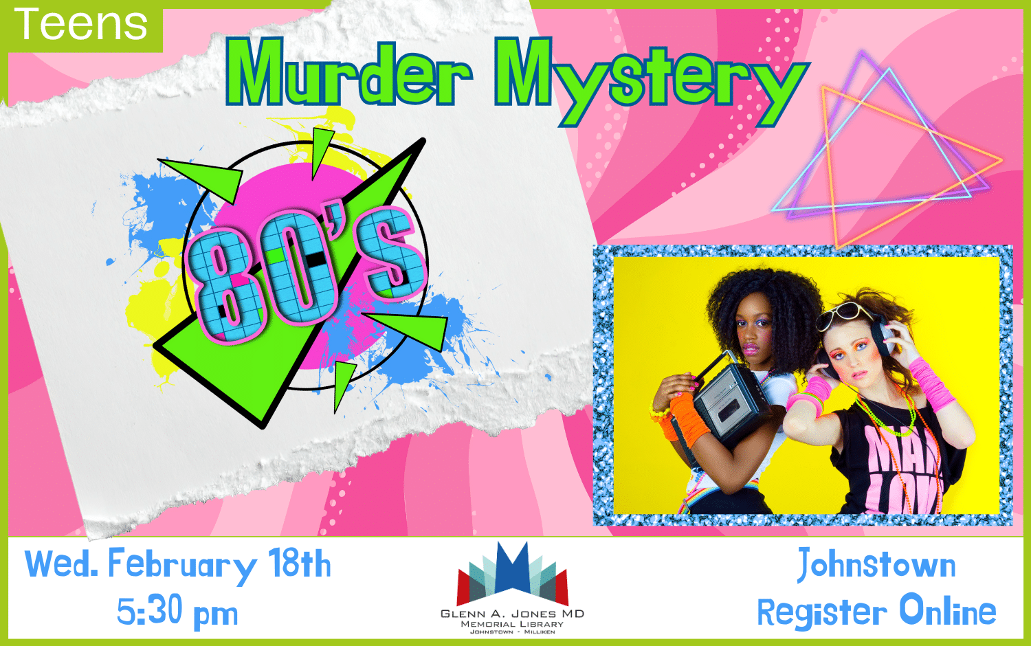 Teen Murder Mystery February 18th @ 5:30 pm. Register Online