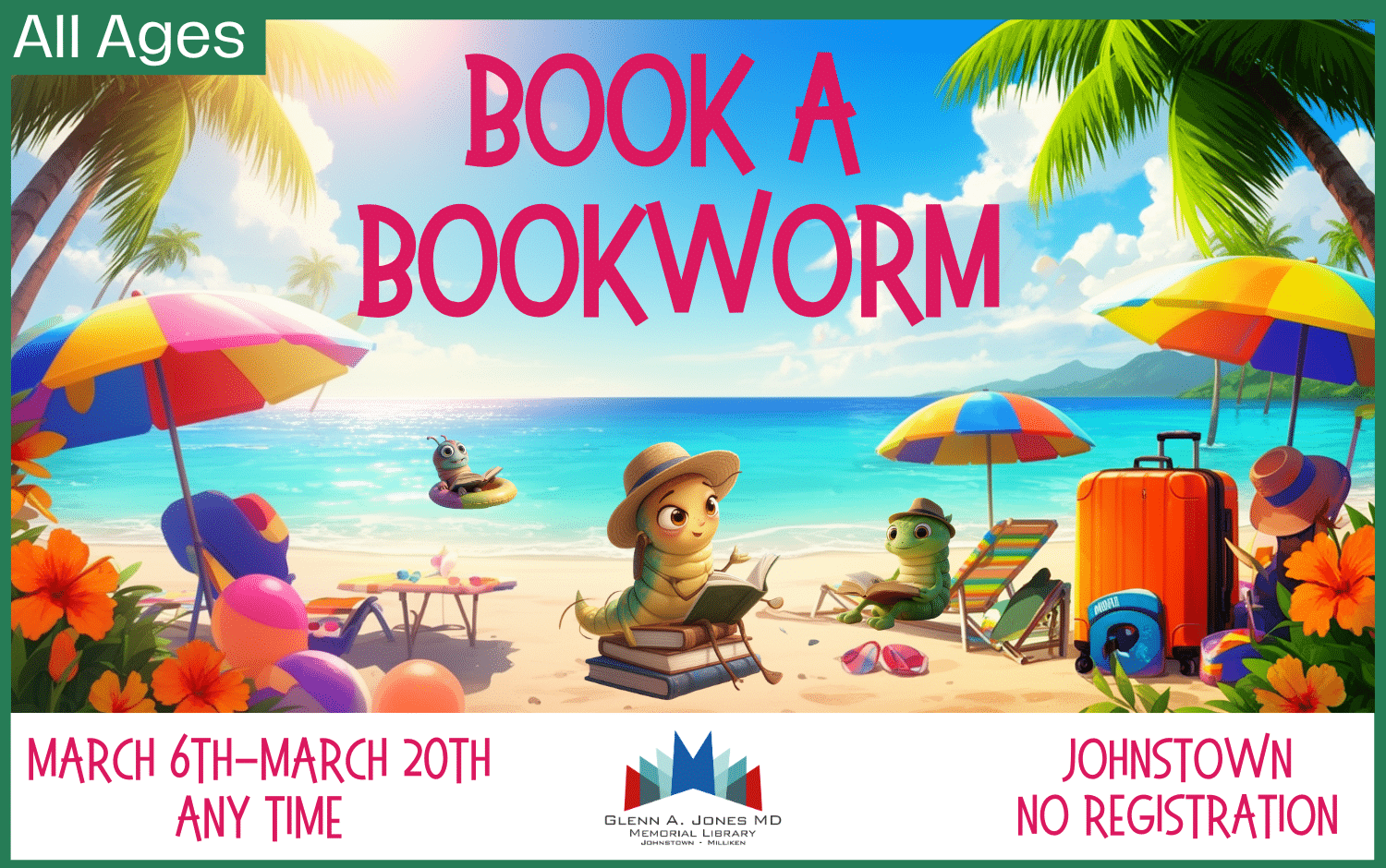 Book-a-Bookworm March 6th -March 20th