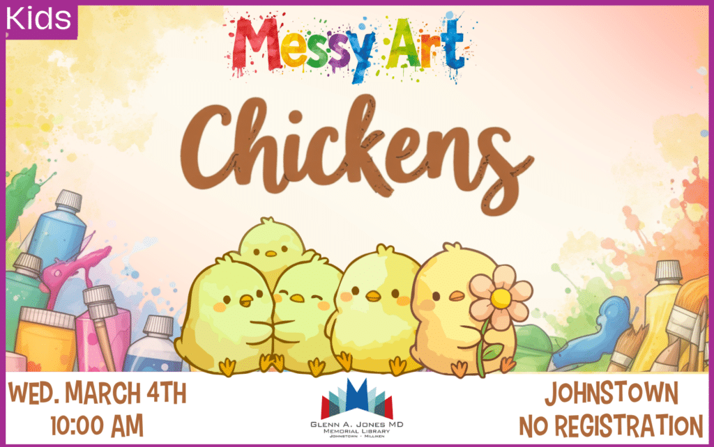 Make Chickens at Messy Art. March 4th @ 10 am.