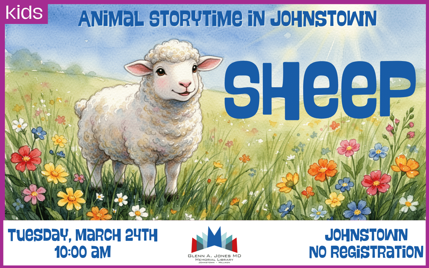Sheep Storytime: March 24th @ 10 am.