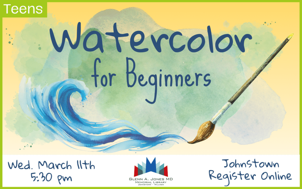 Watercolor for Beginners. March 11th @ 5:30 pm. Register Online